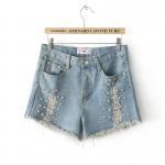 Studs Rivet Denim Wash Short Punk Shorts