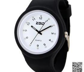 Women wristwatch silicone Crystal jelly rubber bracelets 6Color sports watches