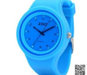Women wristwatch silicone Crystal jelly rubber bracelets 6Color sports watches