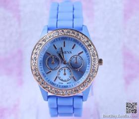 Women Wristwatch blue Luxury Crystal Watches 5colors