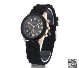 Women Watches Silicone Unisex Black Jelly Sports Wrist Watch 15colors