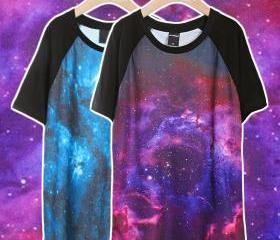 Lovers' Chic Galaxy Space Starry T Shirt Stylish Jumper