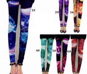Chic Galaxy Space Cosmic Printed Tights Leggings Pants