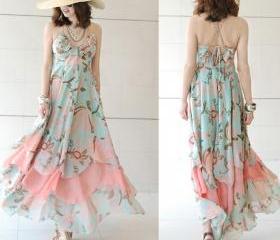 Bohemian Chiffon Dress tube sling beach skirt