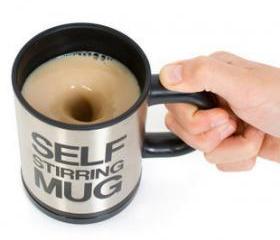 Geek Bluw Coffee Plain Lazy Self Stirring Mug - Make Tea Not War