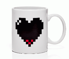 Geek Pixel Heart Morphing Mug Love Ceramic Mugs